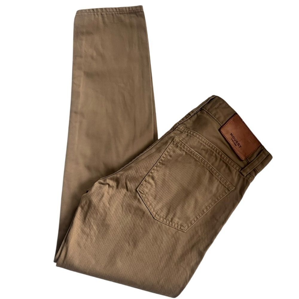 Moussy Vintage Tan 100% Cotton Mid Rise Skinny Ankle Slim Jeans sz 25